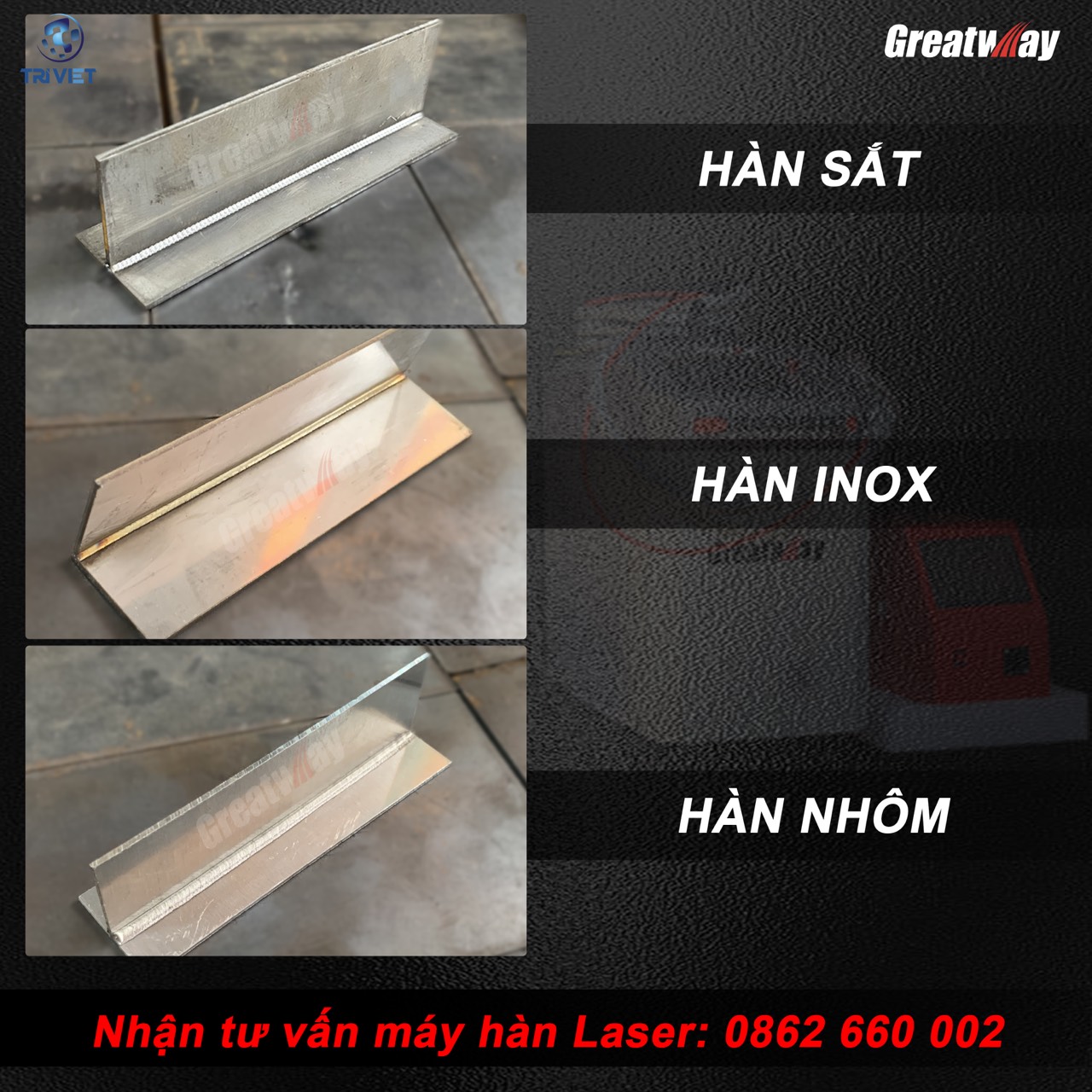 mối hàn laser trên nhiều vật liệu